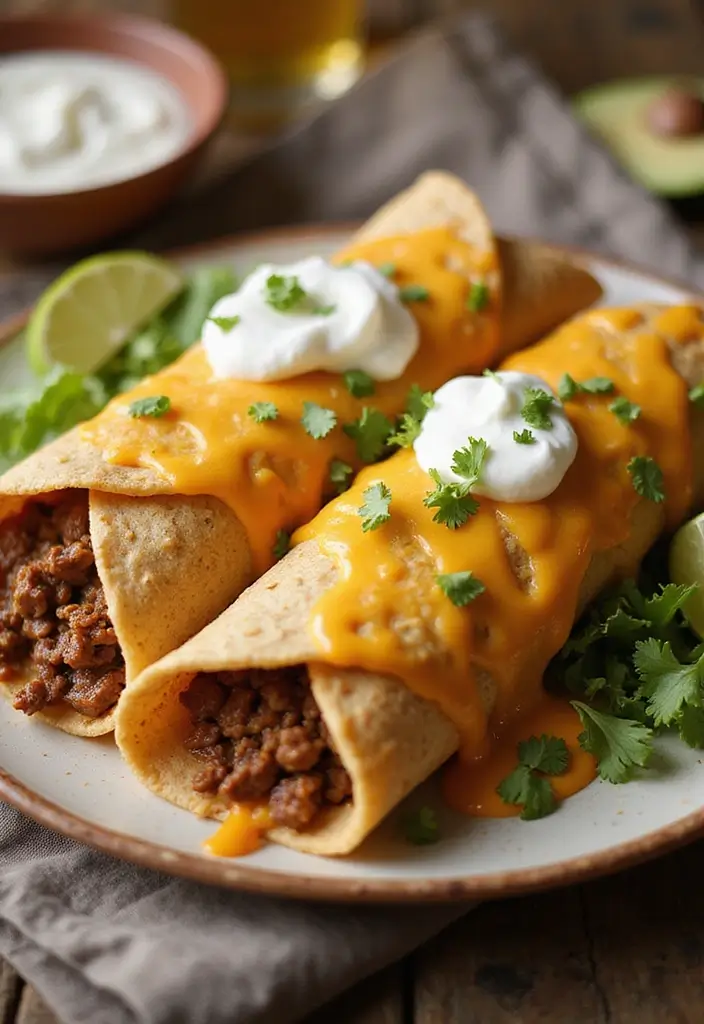 30 Easy 3 Ingredient Ground Beef Dinner Recipes - 22. Beef Burritos