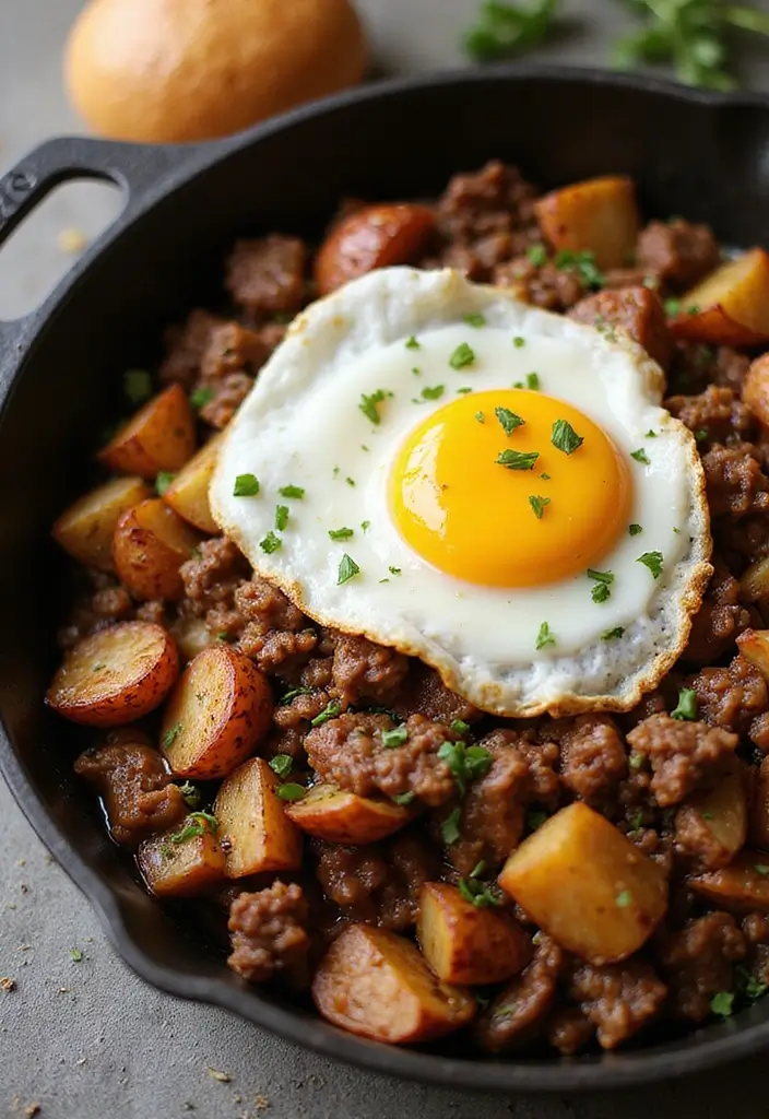 30 Easy 3 Ingredient Ground Beef Dinner Recipes - 24. Beef and Potato Hash