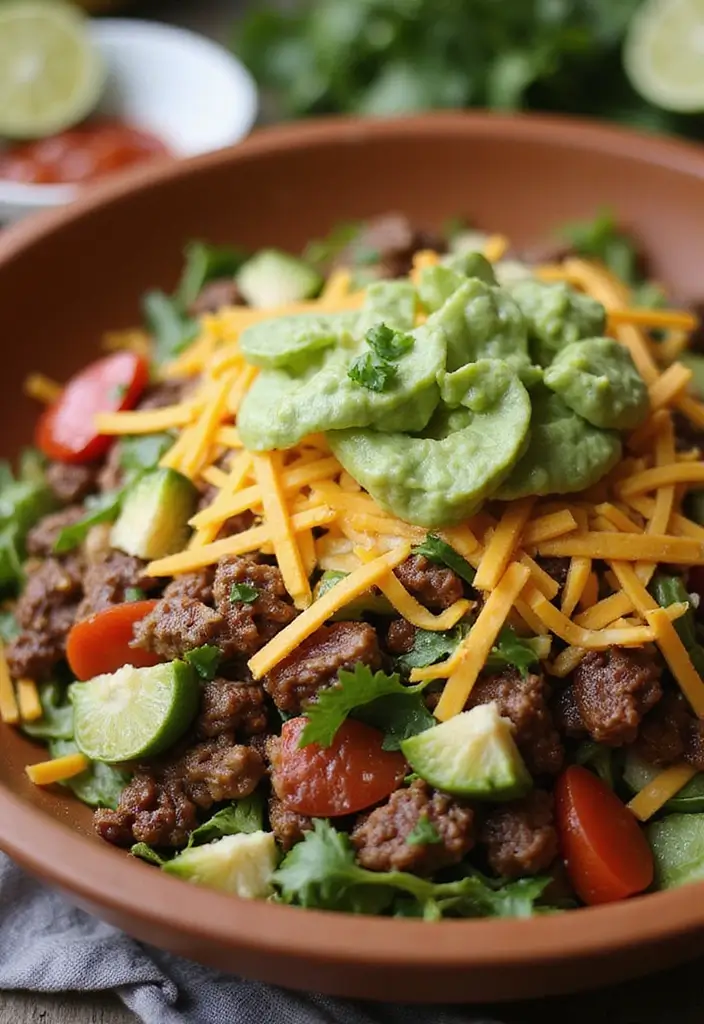 30 Easy 3 Ingredient Ground Beef Dinner Recipes - 4. Beef Taco Salad
