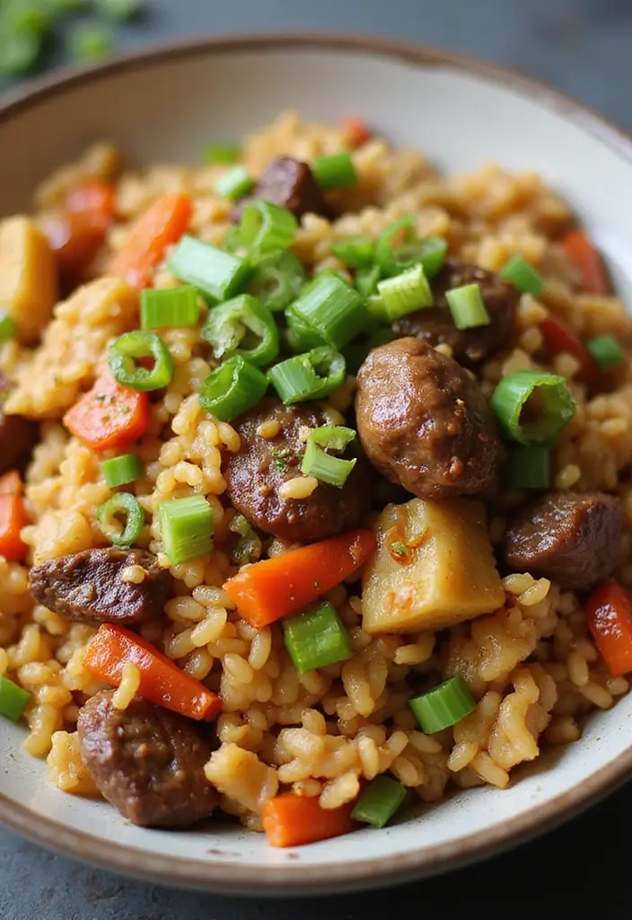 30 Easy 3 Ingredient Ground Beef Dinner Recipes - 9. Beef Fried Rice