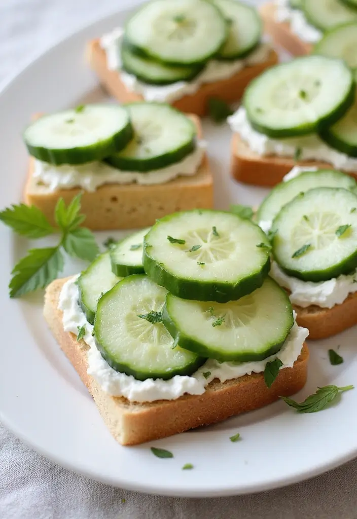 30 Easy Dinner Recipes for Picky Eaters That Actually Work - 21. Cucumber and Cream Cheese Sandwiches