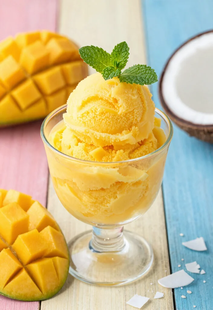 10 Easy Dessert Cup Recipes for Quick No Bake Treats 7. Mango Coconut Sorbet 0
