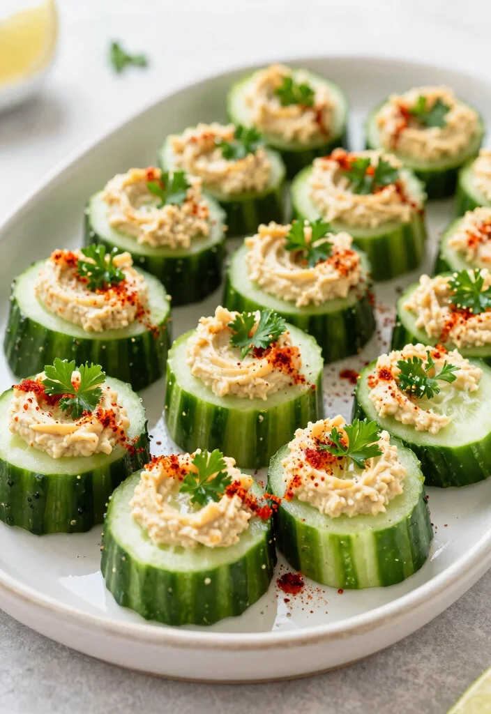 10 Keto Appetizer Recipes for Easy Low Carb Entertaining 10. Cucumber Bites with Hummus 0
