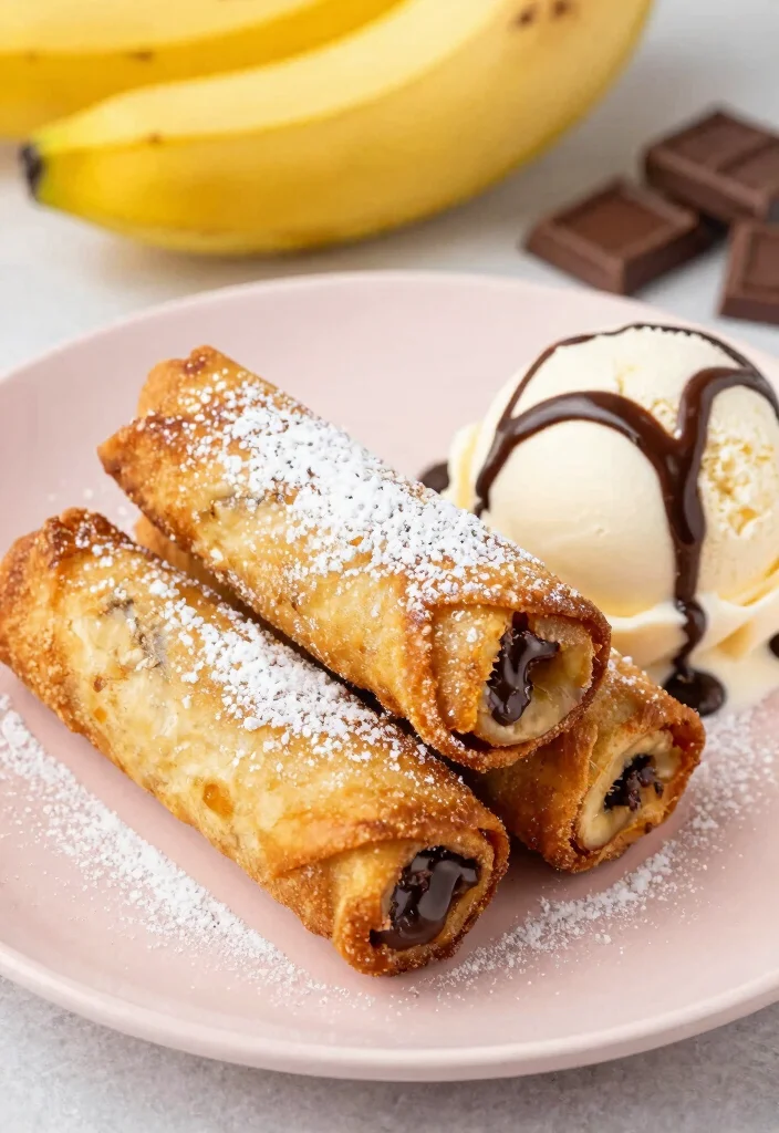 10 Vegan Egg Roll Recipes for Crispy Plant Based Snacks 10. Dessert Egg Rolls Chocolate Banana 0