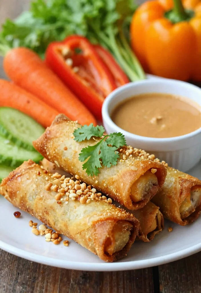 10 Vegan Egg Roll Recipes for Crispy Plant Based Snacks 5. Thai Peanut Egg Rolls 0