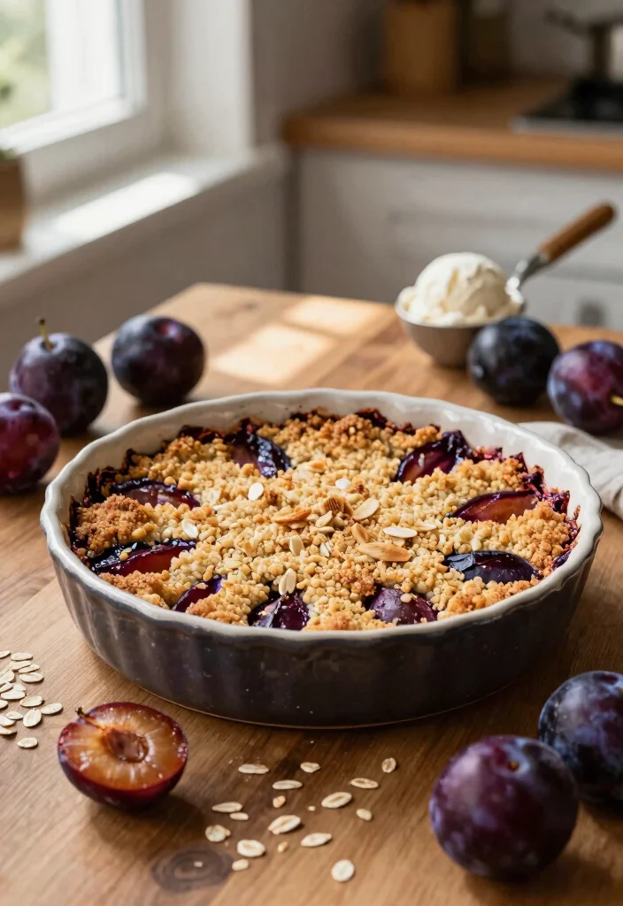 10 Vegan Plum Recipes for Sweet and Savory Dishes 1. Plum and Almond Crumble 0