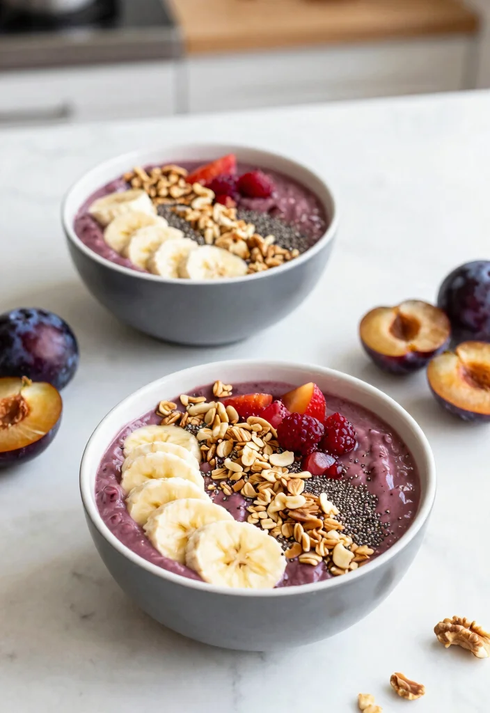 10 Vegan Plum Recipes for Sweet and Savory Dishes 5. Plum Smoothie Bowl 0