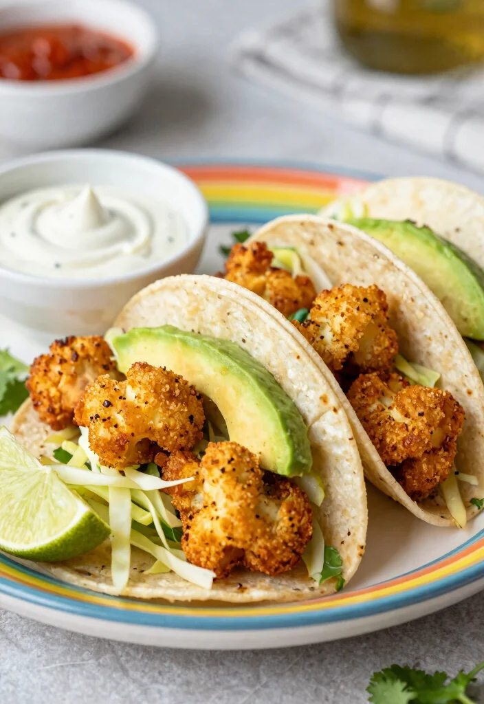 10 Vegetarian Fish Style Recipes for Plant Based Seafood Lovers 1. Crispy Cauliflower Fish Tacos 0