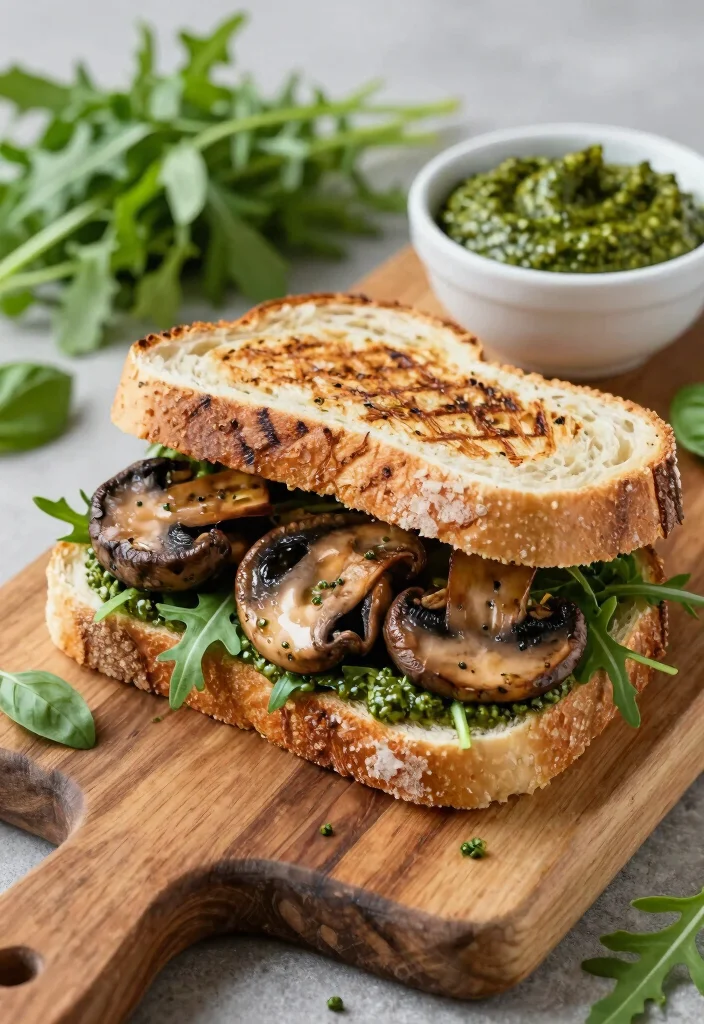 10 Vegetarian Sourdough Sandwich Recipes for Rustic Comfort 45 10 Vegetarian Sourdough Sandwich Recipes for Rustic Comfort 5. Portobello Mushroom Pesto 0