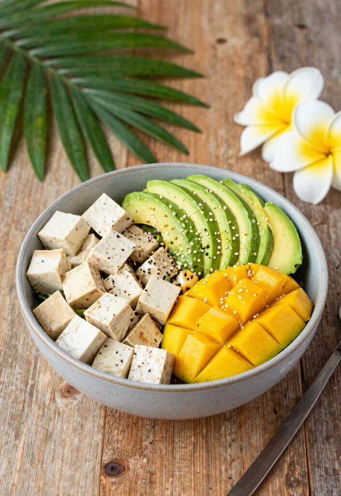12 Hawaiian Vegetarian Recipes with Sweet Savory Island Flavor 1. Aloha Poke Bowl 0