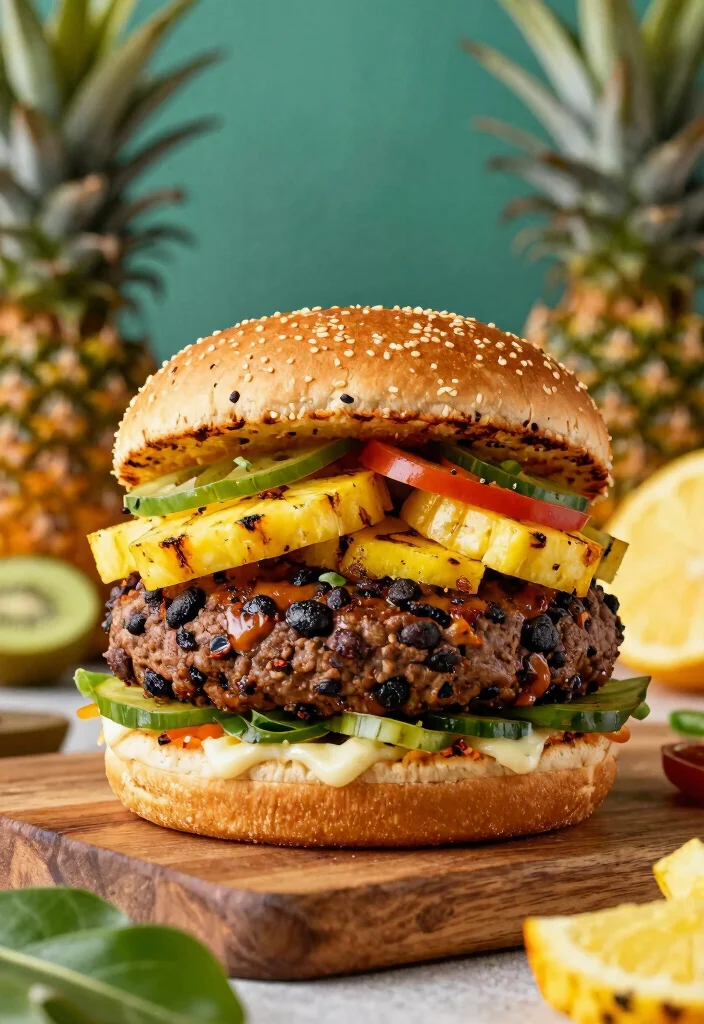 12 Hawaiian Vegetarian Recipes with Sweet Savory Island Flavor 8. Spicy Hawaiian Veggie Burger 0
