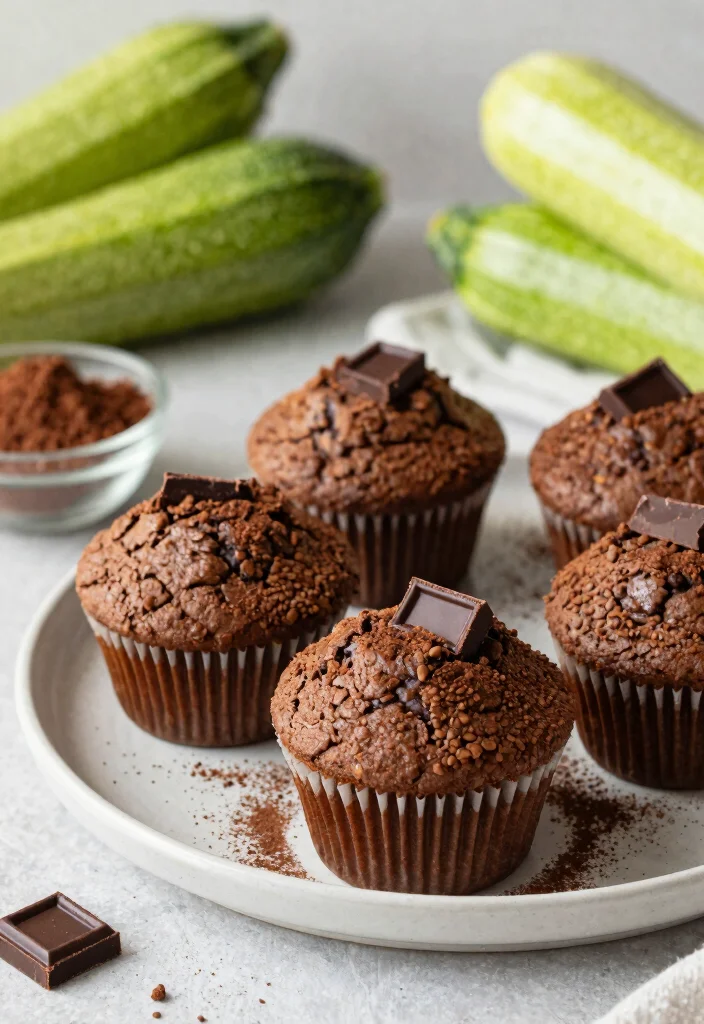 12 Healthy Breakfast Muffin Recipes for Easy Meal Prep 4. Chocolate Zucchini Muffins 0