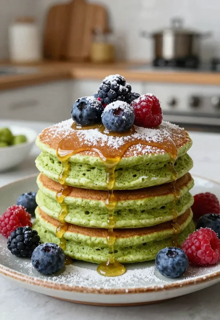 12 Healthy Veg Breakfast Recipes for Fresh Morning Energy 12. Matcha Green Tea Pancakes 0