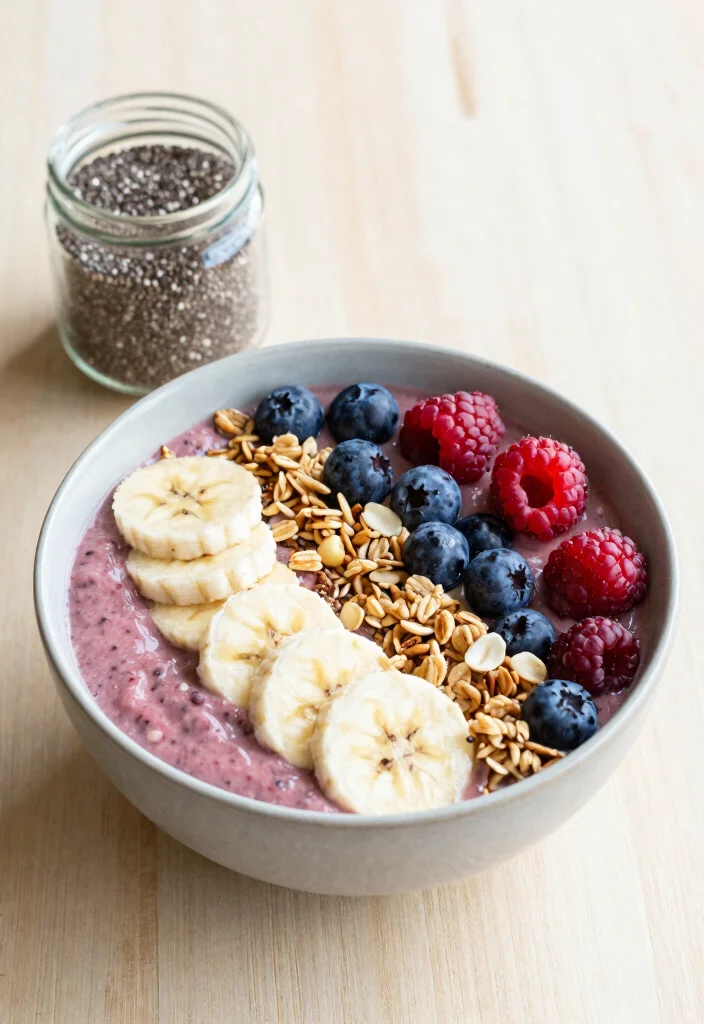 12 Healthy Veg Breakfast Recipes for Fresh Morning Energy 4. Peanut Butter Banana Smoothie Bowl 0