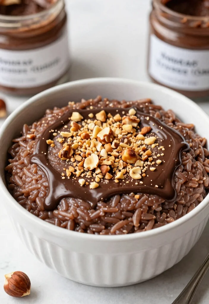 12 Rice Dessert Recipes for Creamy Comfort Sweets 4. Chocolate Hazelnut Rice Pudding 0