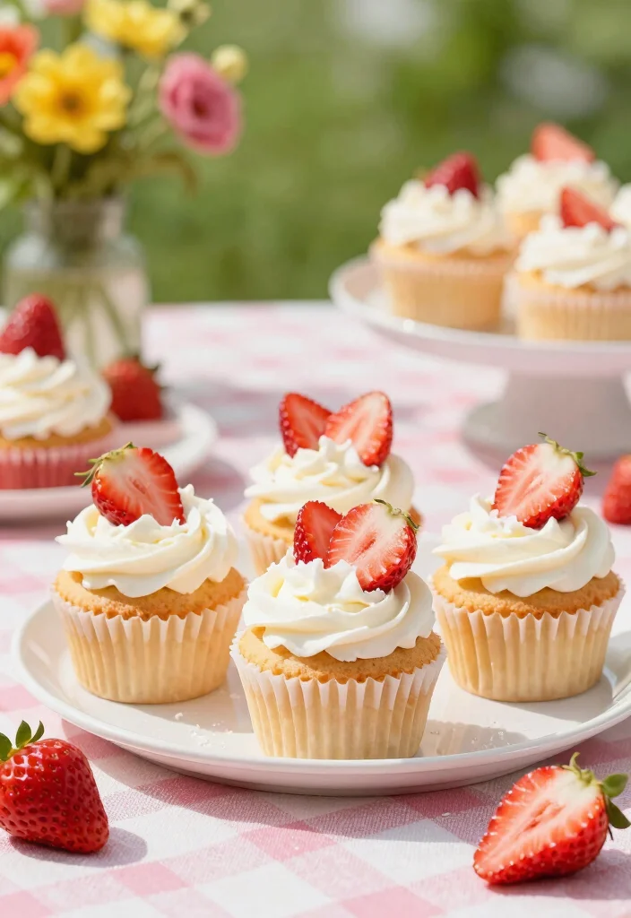 12 Vegan Cupcake Recipes for Soft Sweet Baking 10. Strawberry Shortcake Cupcakes 0