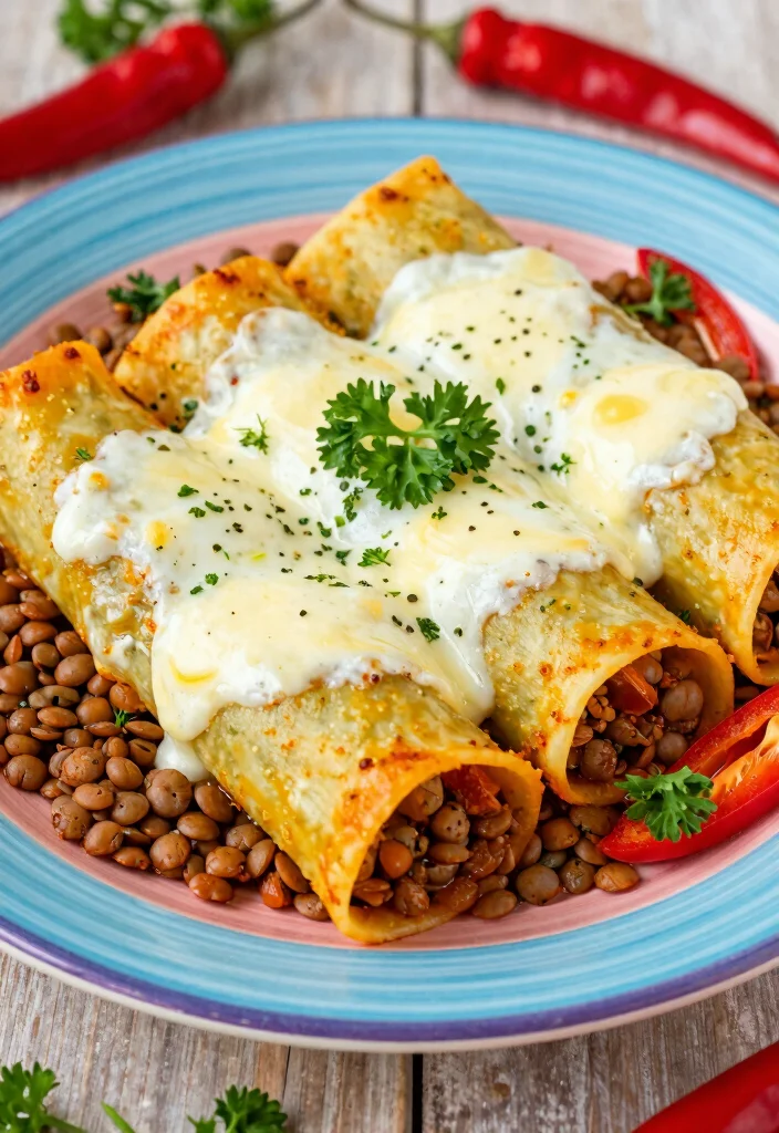 12 Vegetarian Cannelloni Recipes for Baked Italian Comfort 8. Spicy Lentil Cannelloni 0
