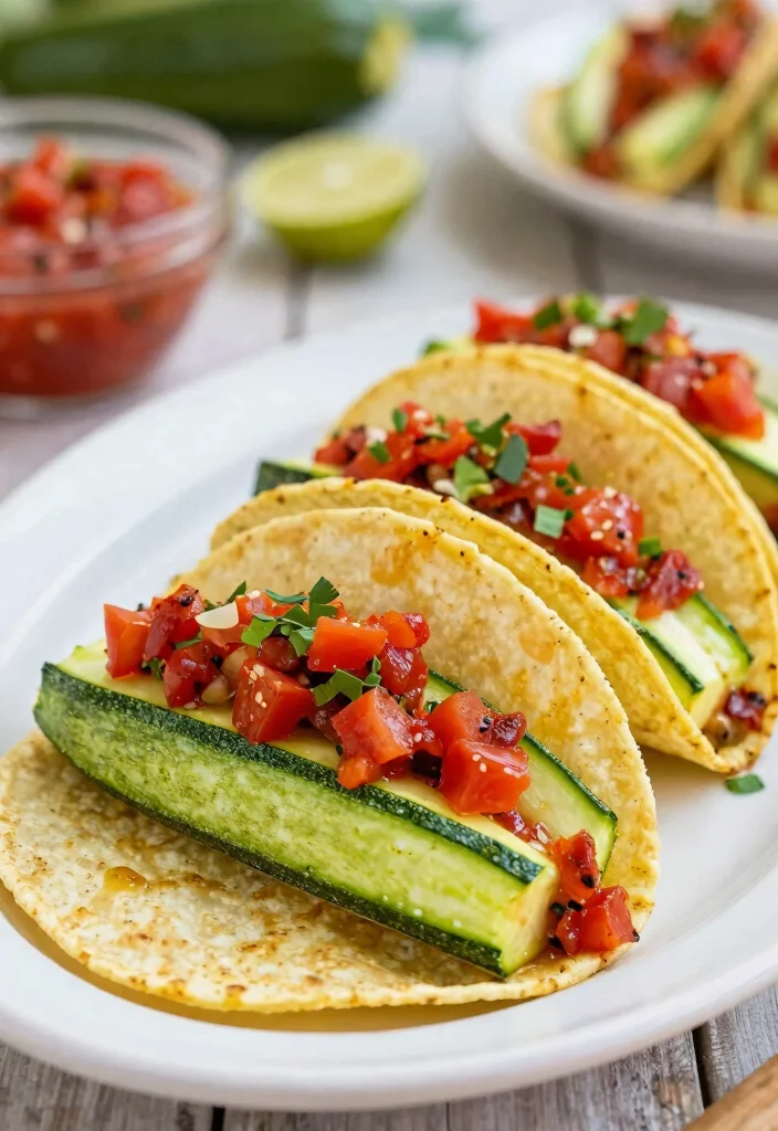 12 Vegetarian Taco Recipes for Fresh Meatless Weeknight Meals 122 12 Vegetarian Taco Recipes for Fresh Meatless Weeknight Meals 12. Zucchini Tacos with Fire Roasted Salsa 0