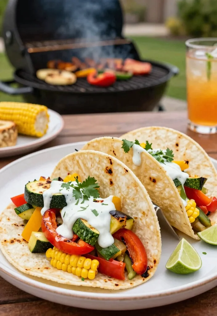 12 Vegetarian Taco Recipes for Fresh Meatless Weeknight Meals 12 12 Vegetarian Taco Recipes for Fresh Meatless Weeknight Meals 2. Grilled Vegetable Tacos 0