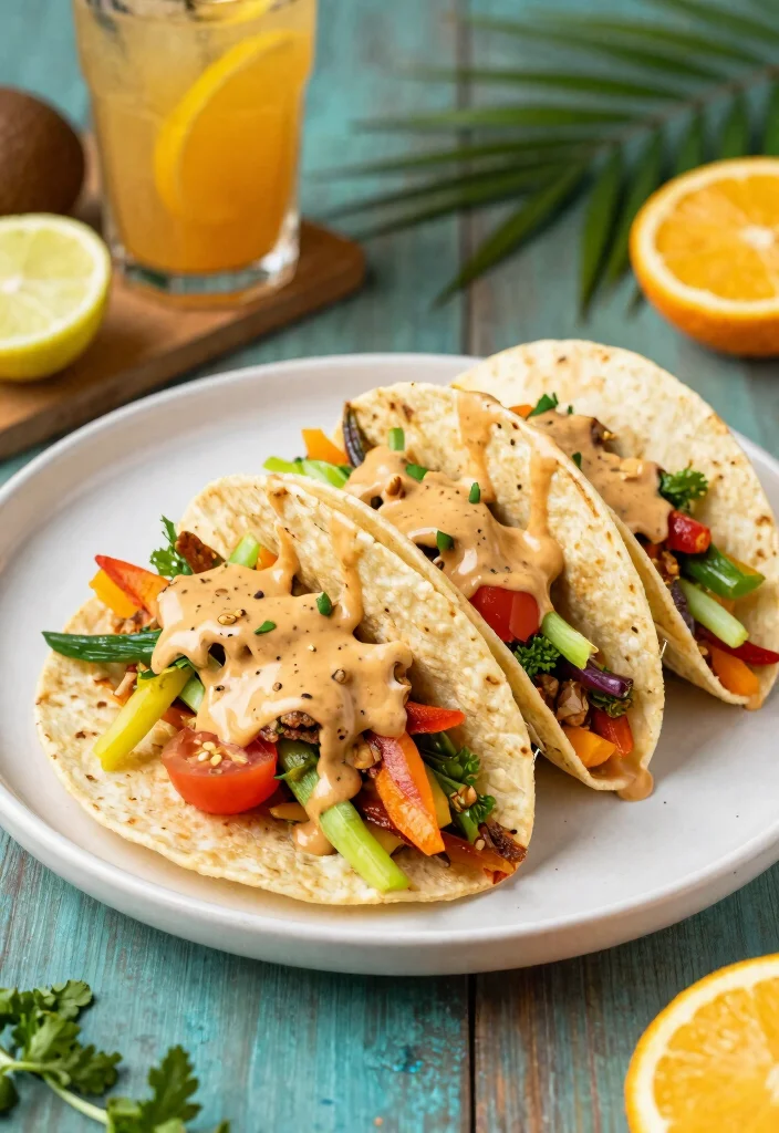 12 Vegetarian Taco Recipes for Fresh Meatless Weeknight Meals 78 12 Vegetarian Taco Recipes for Fresh Meatless Weeknight Meals 8. Thai Tacos with Peanut Sauce 0