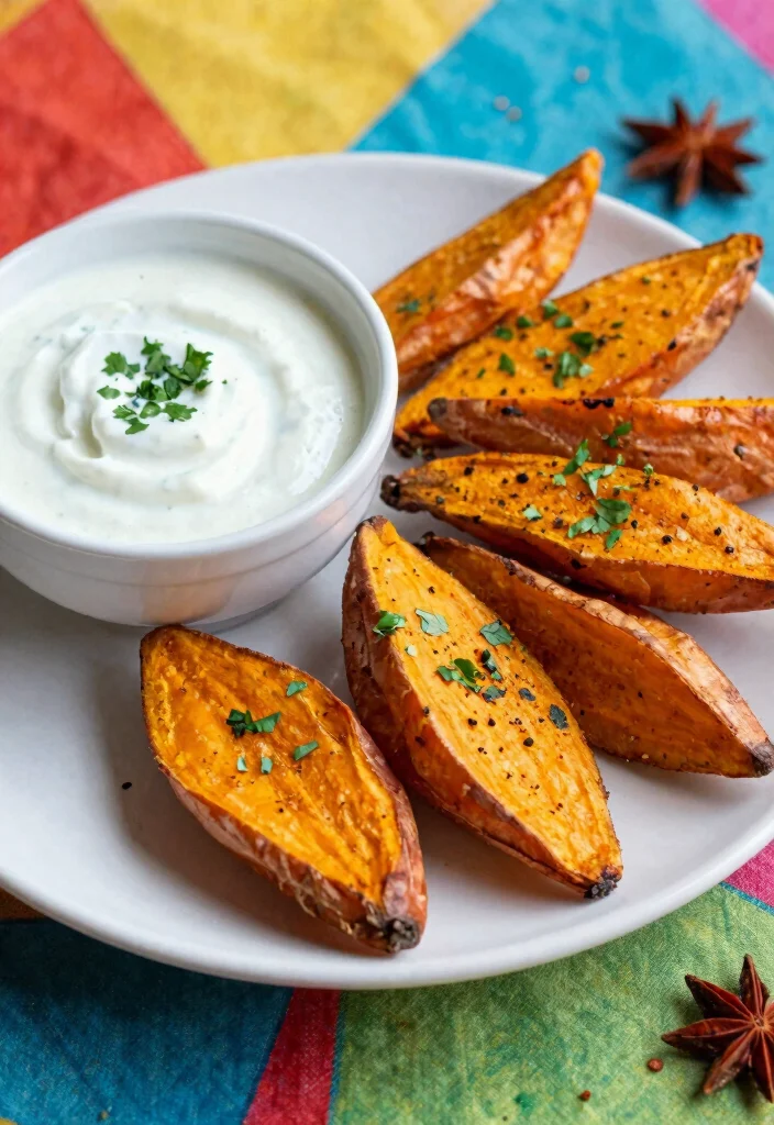 12 Vegetarian Tandoori Recipes with Smoky Spiced Flavor 6. Tandoori Sweet Potato Wedges 0
